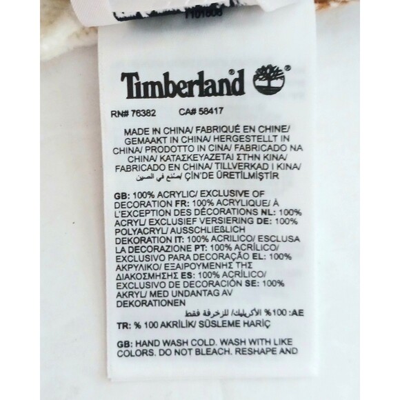 NWT $60 Timberland Scarf Wheat/Ivory Plaid Knit 10X64 - Picture 5 of 6